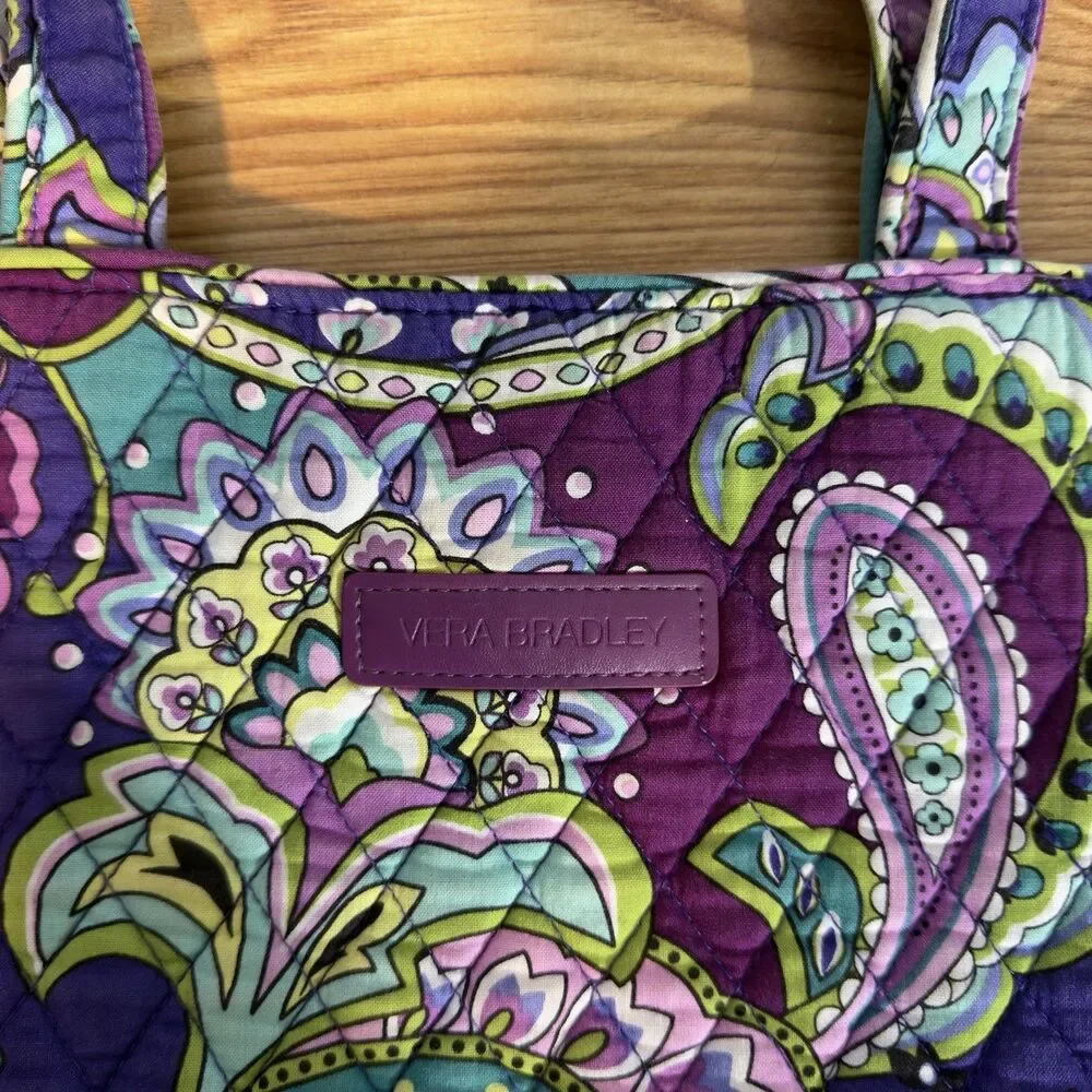 Vera Bradley Heather Purple Paisley Quilted Fabric Tote